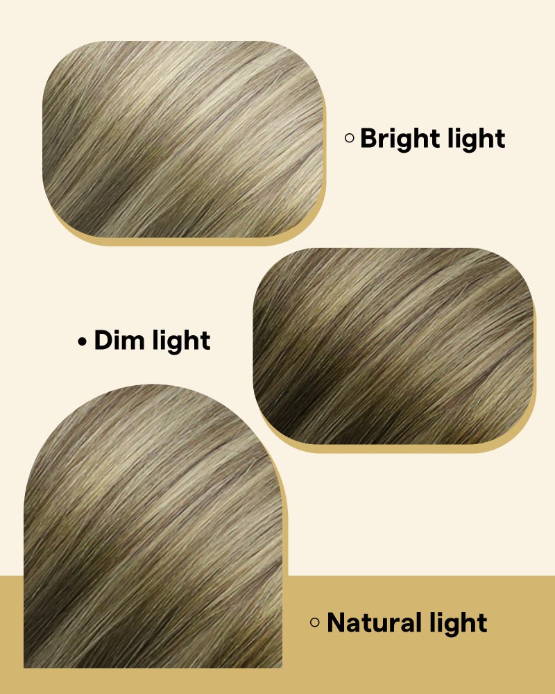 Ve Sunny Tape in Hair Extensions Real Human Hair Invisible Remy Human Hair Straight Tape Ins Double Sided Dark Brown Balayage Dark Golden Blonde Highlight Platinum Blonde 22 inch 10Pcs 25G - Image 5
